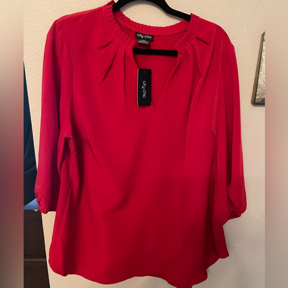 City Chic Plus Size top in Beautiful Red!